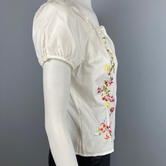 Vintage Embroidered Cotton Peasant Blouse - Picture 3 of 7